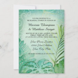 Probe Dinner Tropical Philodendron Leaf Palm Einladung