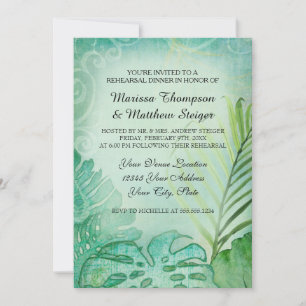 Probe Dinner Tropical Philodendron Leaf Palm Einladung