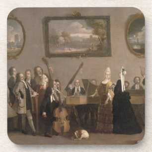 Probe einer Oper, c.1709 (Öl auf Leinwand) Getränkeuntersetzer