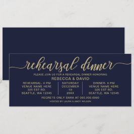 Probe für Navy und Gold Calligraphy Einladung