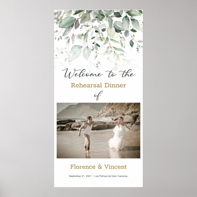 Probe Grünpflanzen Abendessen Willkommenszeichen Poster (Vorne)