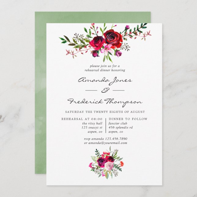 Probe im Herbst Hochzeit im Herbst Einladung (Vorne/Hinten)