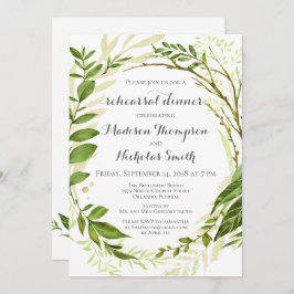 Probe mit grünem Kamin Einladungen, rustikal Einladung