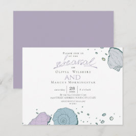 Probe | Modern Seashells Dusty Blue Lilac Einladung