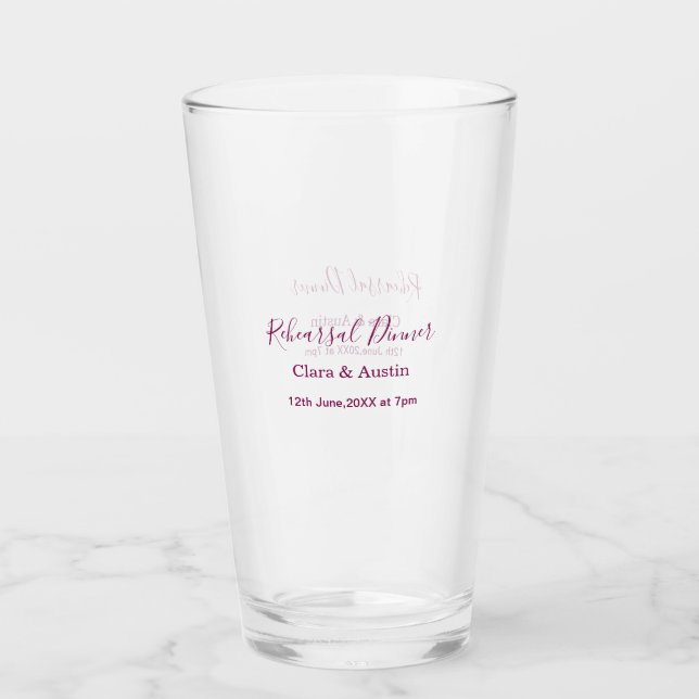 Probedinner am Vorabend einfach minimal m Glas (Vorderseite)