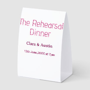 Probedinner am Vorabend einfach minimal m Tischaufsteller