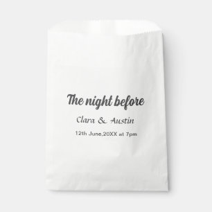 Probedinner in der Nacht zuvor einfach minimal Geschenktütchen