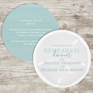Probedinner-Turquoise-Sand-Dollar-Hochzeit Einladung