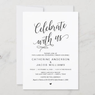 Probedinner zur Hochzeit, einfaches klassisches Sc Einladung