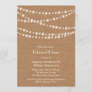 Probelauf-Einladung für Twinkle Lights auf Jute Einladung