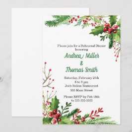 Proben-Abendessen-Einladungbotanischer Watercolor Einladung