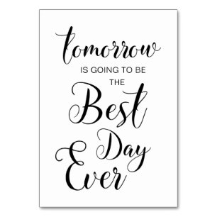 Proben-Abendessen-Zeichen morgen wird sein… Tischnummer