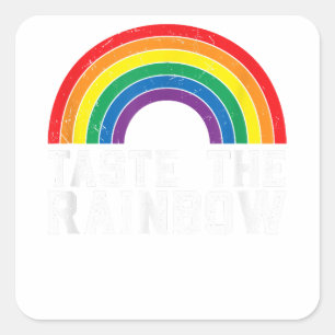 Probieren Sie den Regenbogen LGBT Gay Pride LGBTQ  Quadratischer Aufkleber