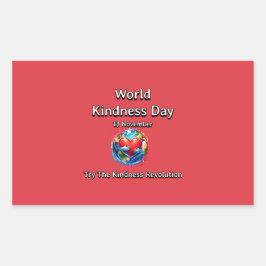 Probieren Sie die Revolution der Freundlichkeit. W Rechteckiger Aufkleber