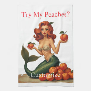 Probieren Sie meine Peaches Mermaid Thunder_Cove Geschirrtuch