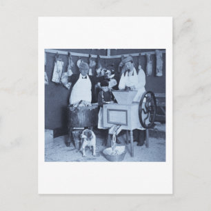 Probieren Sie unsere Würstchen! Sie bekommen, was Postkarte