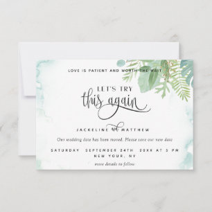 Probieren wir es noch einmal aus: Elegante grüne W Save The Date