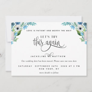 Probieren wir es noch einmal aus: Weiße und blaue  Save The Date