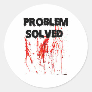 Problem löst Halloween Bloody Runder Aufkleber