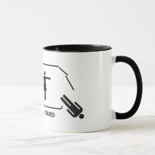 "Problem löste" weibliche lustige Trennung Tasse