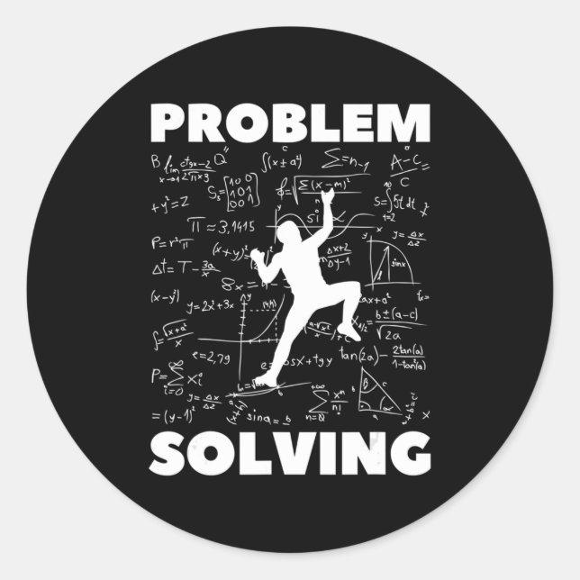 Problem Lösung Climber Geschenk Rock Klettern Boul Runder Aufkleber (Vorderseite)