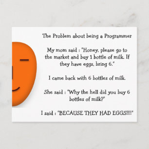 Problem, Programmierer zu sein Funny Mama Joke Postkarte