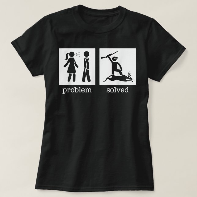 Problem Scheidung gelöst lustige Scheidung Hirsche T-Shirt (Design vorne)