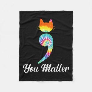 Problem Semicolon Gefärbte Krawatte Katze Suizidpr Fleecedecke
