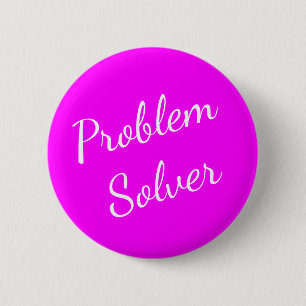 Problem Solver Button Magenta White