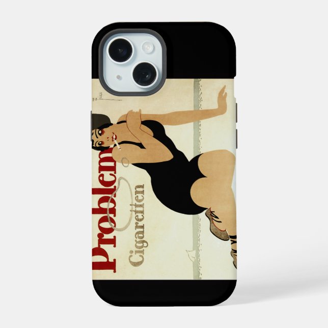 Problem-Zigarettenwerbung iPhone 15 Hülle (Rückseite)