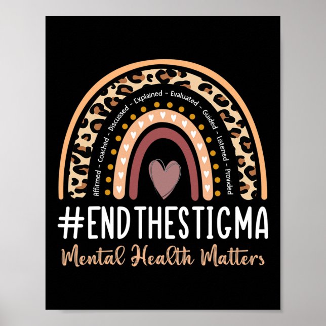 Probleme beenden das Stigma-Bewusstsein Boho Regen Poster (Vorne)