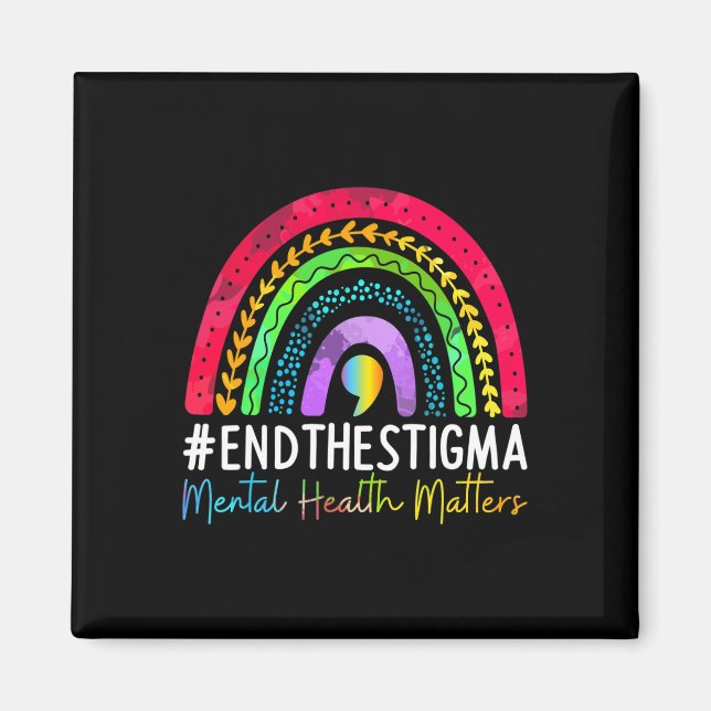 Probleme beenden das Stigma Rainbow Boho 1 Magnet (Vorne)