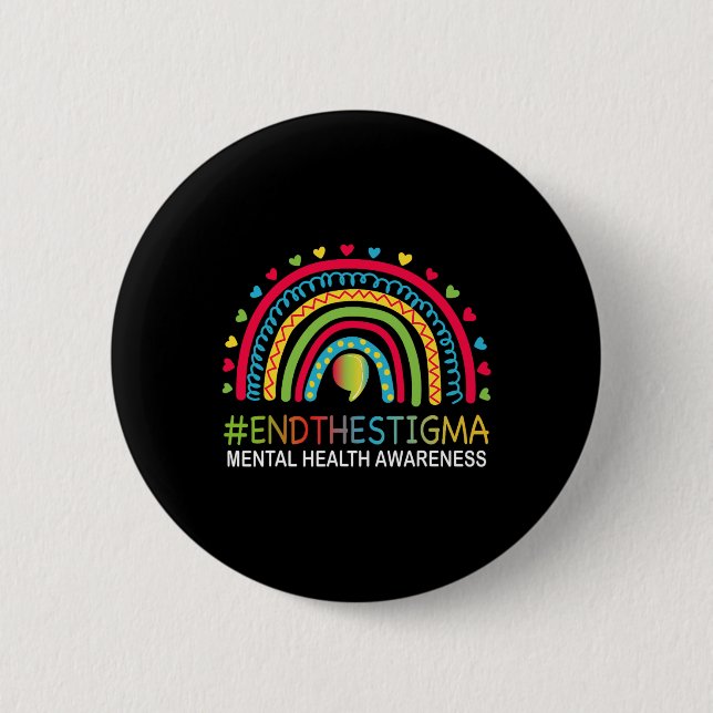 Probleme beenden das Stigma Rainbow Boho Button (Vorderseite)