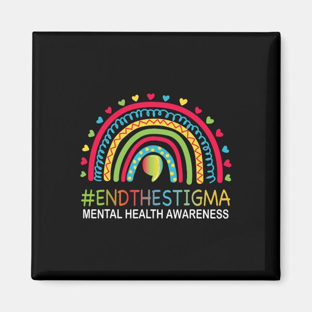 Probleme beenden das Stigma Regenbogen Boho  Magnet (Vorne)