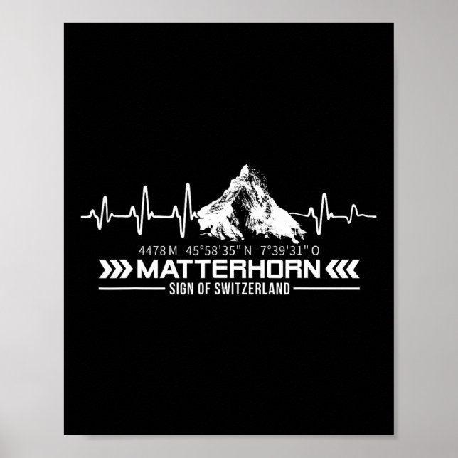Problemhorn Switzerland Alps Zermatt Hiking Mounta Poster (Vorne)