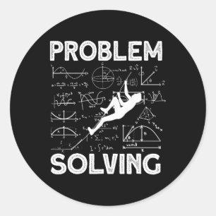 Problemlösender Kletterer Klettert Bouldering Runder Aufkleber