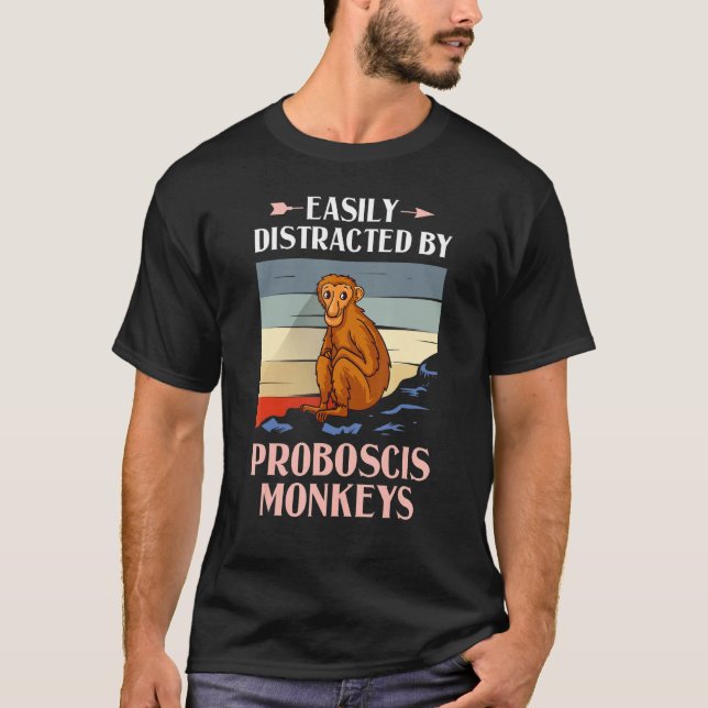 Proboscis Affe Funny Long Nosed Affen T-Shirt (Vorderseite)