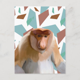 Proboscis-Affe gefährdete Arten Postkarte