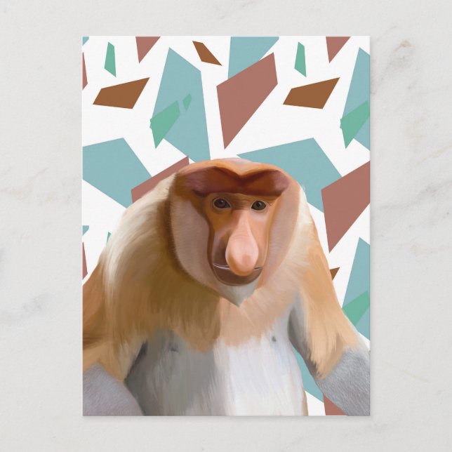 Proboscis-Affe gefährdete Arten Postkarte (Vorderseite)