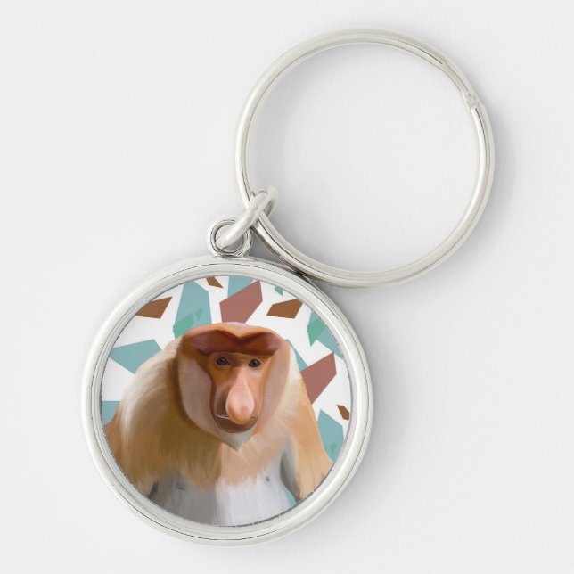 Proboscis-Affe gefährdete Arten Schlüsselanhänger (Vorne)