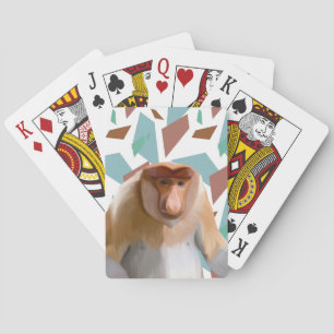 Proboscis-Affe gefährdete Arten Spielkarten