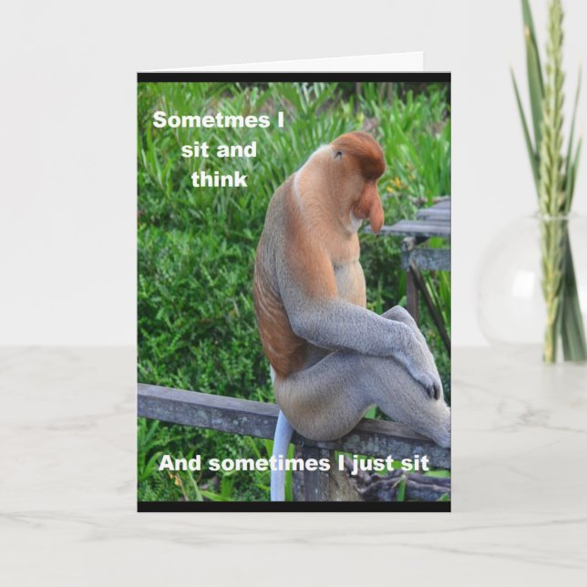 Proboscis Monkey - Happy Birthday Karte (Vorderseite)