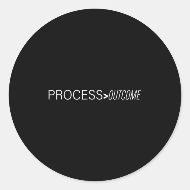 Process Greater Than Outcome Growth Mindset Motiva Runder Aufkleber (Vorderseite)