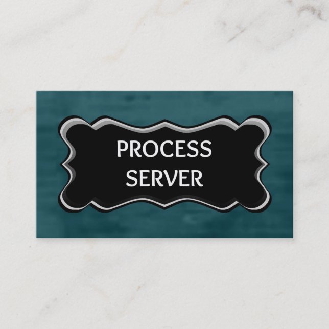 Process Server Elegante Name Plate Visitenkarte (Vorderseite)