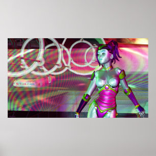 Procession Science Fiction Robot Panaramic Poster