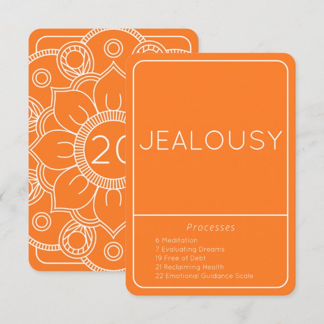 Processus d'émotion LOA Jealousy Carte orange (Devant / Derrière)