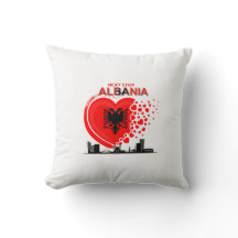 Prochain arrêt Albanie Coeur Design Jeter Oreiller