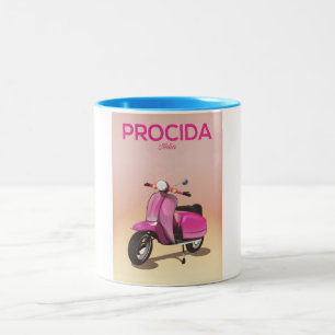 Procida Italien Roller Urlaub Poster Zweifarbige Tasse