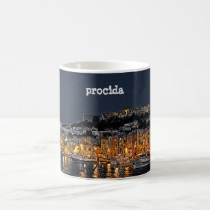 PROCIDA - Marina Grande - Panorama bei Nacht - Kaffeetasse