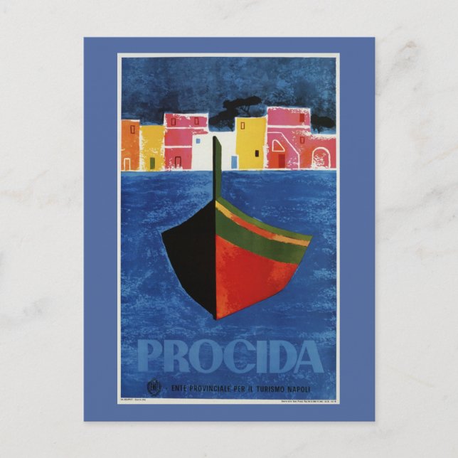 Procida Neapel Italien Retro-Vintage-Reise Postkarte (Vorderseite)